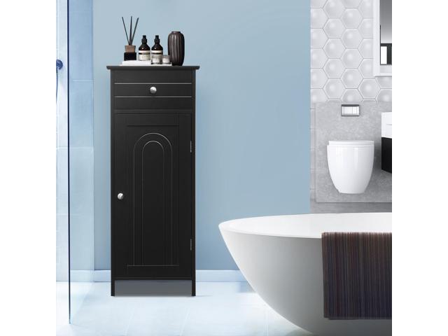 Wooden Storage Free-Standing Floor Cabinet with Drawer and Shelf