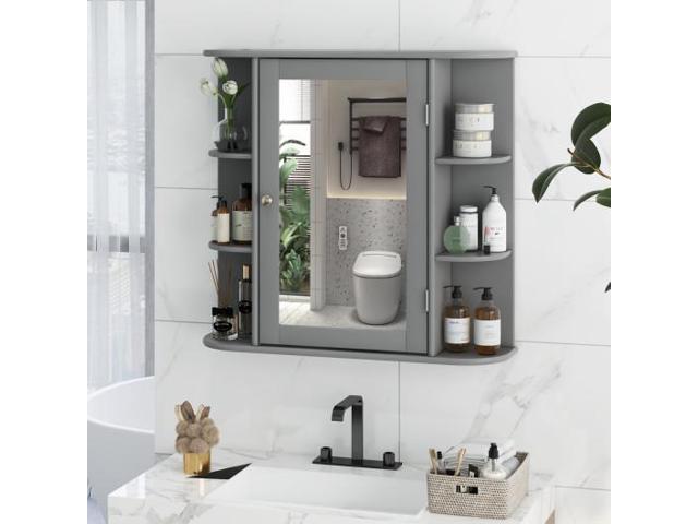 Multipurpose Mount Wall Surface Bathroom Storage Cabinet with Mirror