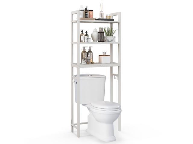 Over-The-Toilet Storage Shelf Space Saving Metal Bathroom Organizer Hooks