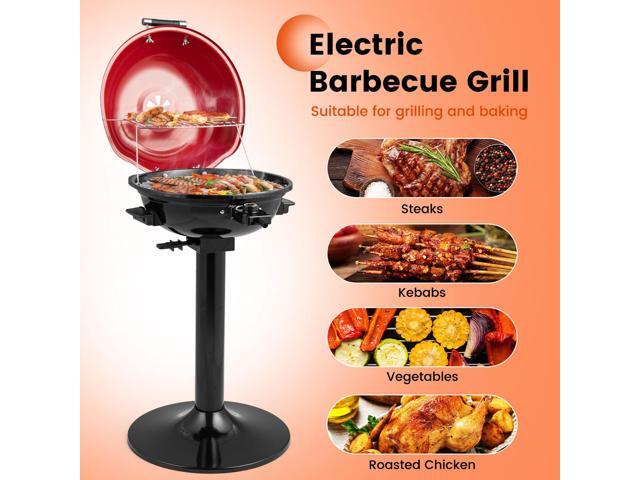 1600W Electric BBQ Grill with Removable Non-Stick Warming Rack