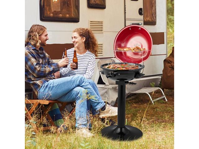 1600W Electric BBQ Grill with Removable Non-Stick Warming Rack