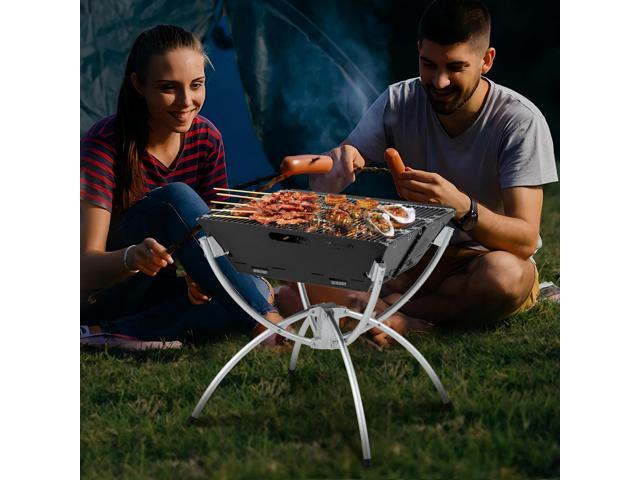 3-in-1 Camping Campfire Grill with Stainless Steel Grills Carrying Bag & Gloves