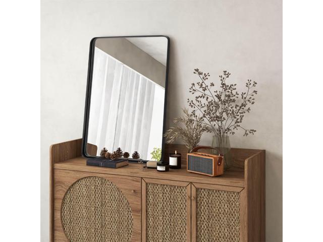 SlickBlue Rectangular Wall Mount Bathroom Mirror with Solid Steel Frame
