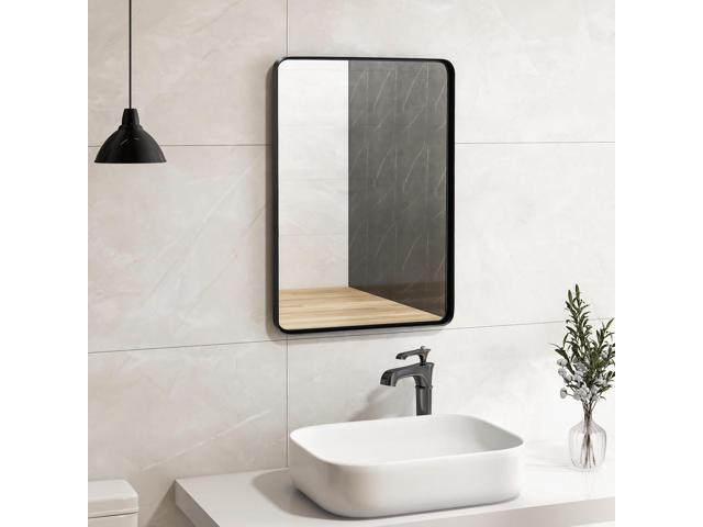 SlickBlue Rectangular Wall Mount Bathroom Mirror with Solid Steel Frame