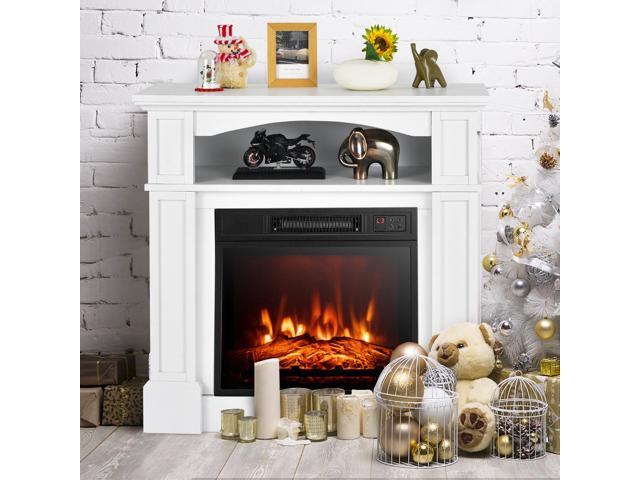 SlickBlue 18 Inch 1400W Electric TV Stand Fireplace with Shelf