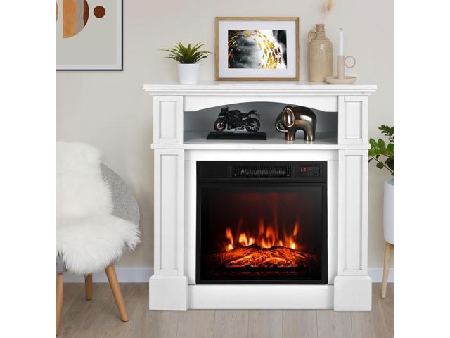 SlickBlue 18 Inch 1400W Electric TV Stand Fireplace with Shelf