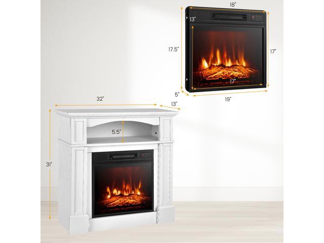SlickBlue 18 Inch 1400W Electric TV Stand Fireplace with Shelf