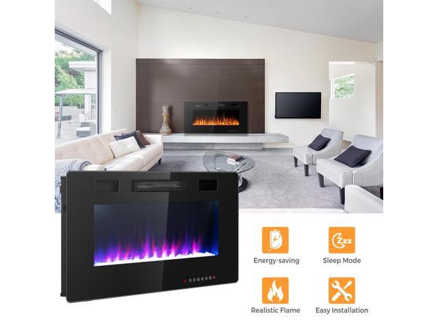 SlickBlue 36 Inch Ultra Thin Wall Mounted Electric Fireplace