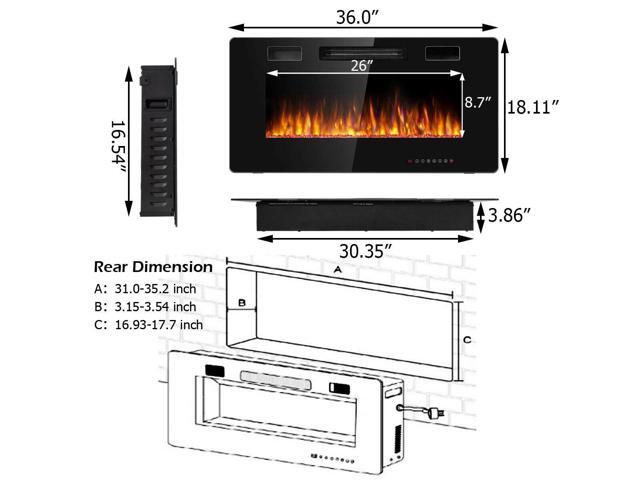 SlickBlue 36 Inch Ultra Thin Wall Mounted Electric Fireplace