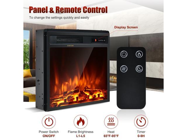 SlickBlue 18 Inch 1500W Electric Fireplace Freestanding and Recessed Heater