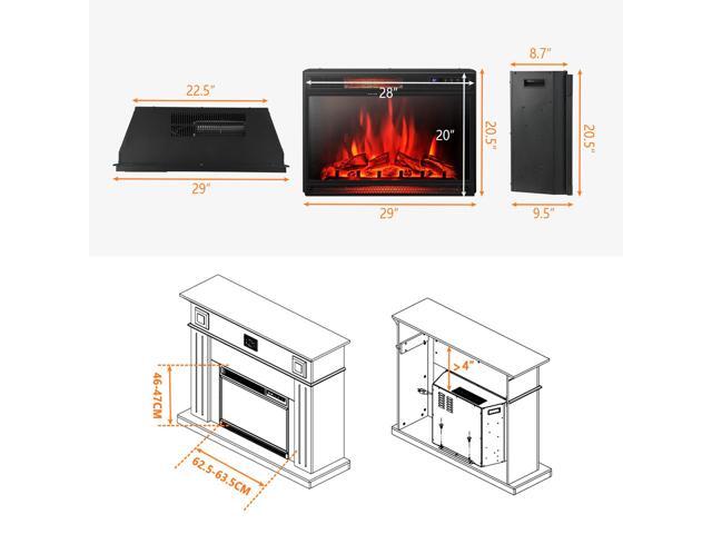 SlickBlue 28 Inch Electric Freestanding and Recessed Fireplace with Remote