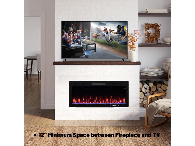 SlickBlue Electric Fireplace Recessed and Wall Mounted for 2' x 6' Stud-40 Inches
