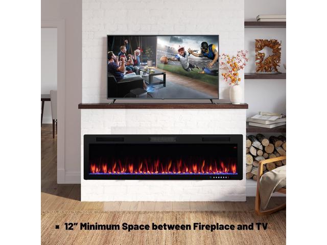 SlickBlue Electric Fireplace Recessed and Wall Mounted for 2' x 6' Stud-60 inches