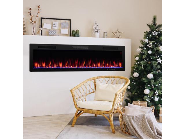 SlickBlue Electric Fireplace Recessed and Wall Mounted for 2' x 6' Stud-60 inches