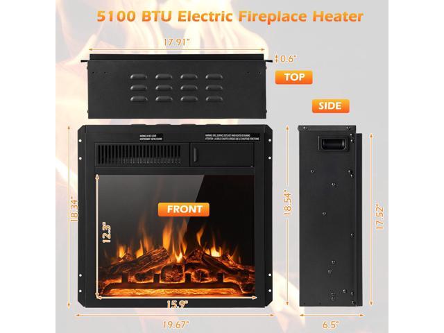 SlickBlue 18 Inch Electric Fireplace Insert with 7-Level Adjustable Flame Brightness