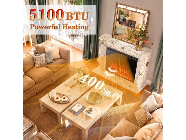 SlickBlue 34 Inch Electric Fireplace Recessed with Adjustable Flames