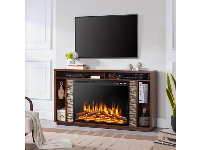 SlickBlue 34 Inch Electric Fireplace Recessed with Adjustable Flames