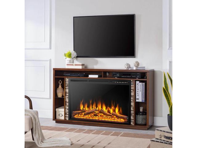 SlickBlue 37 Inch Electric Fireplace Recessed with Adjustable Flames