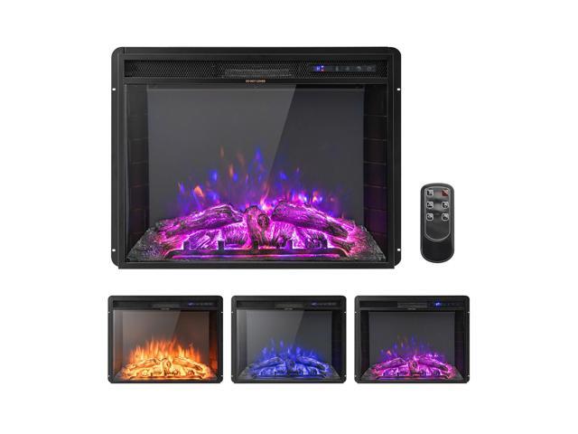 SlickBlue 26 Inch Recessed Electric Fireplace with Adjustable Flame Brightness