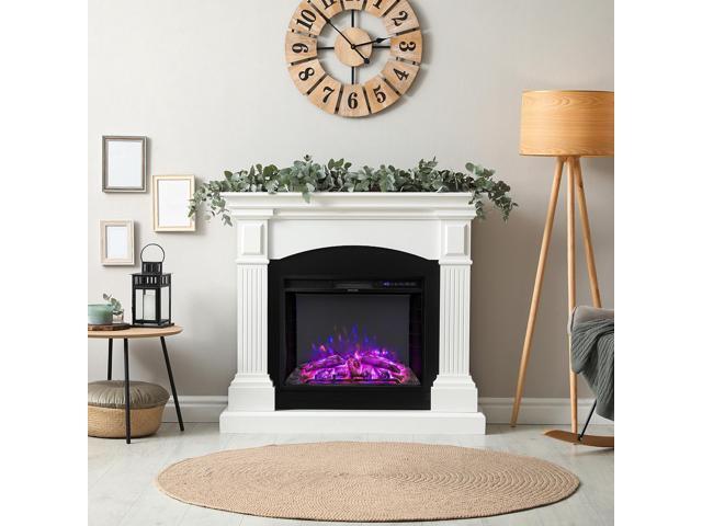 SlickBlue 26 Inch Recessed Electric Fireplace with Adjustable Flame Brightness