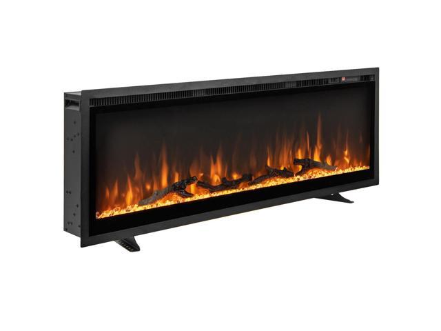 SlickBlue Electric Fireplace in-Wall Recessed with Remote Control and Adjustable Color and Brightness
