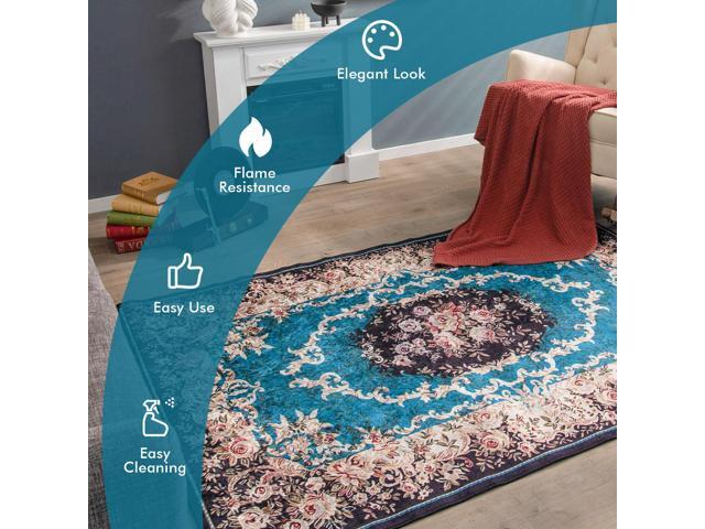 SlickBlue Area Rug with Non-Shedding Surface and Anti-slip Bottom-S