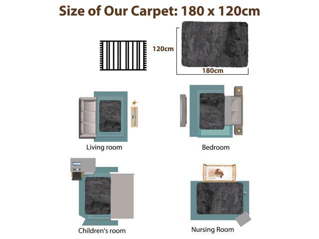 SlickBlue 4x6 Feet Modern Soft Shag Rug with Non-slip Grip Dots
