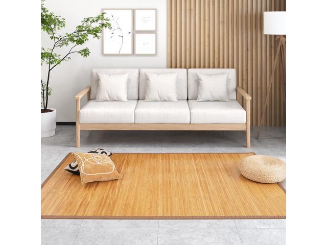 SlickBlue 5 x 8 Feet Bamboo Floor Mat with Anti-Slip Backing for Living Room Bedroom