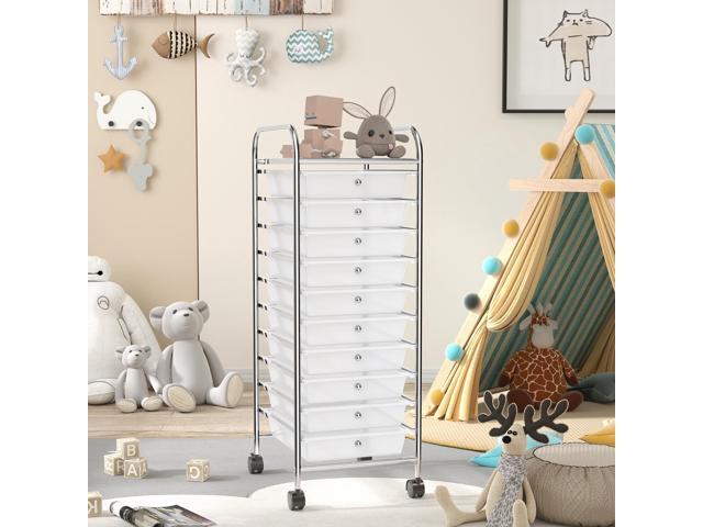 SlickBlue 10 Drawer Rolling Storage Cart Organizer with 4 Universal Casters