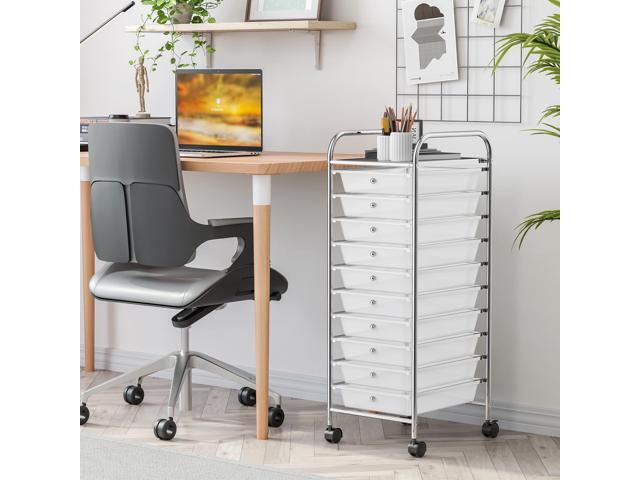 SlickBlue 10 Drawer Rolling Storage Cart Organizer with 4 Universal Casters