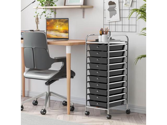SlickBlue 10 Drawer Rolling Storage Cart Organizer with 4 Universal Casters