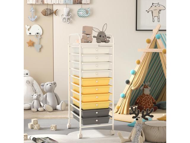 SlickBlue 10 Drawer Rolling Storage Cart Organizer with 4 Universal Casters