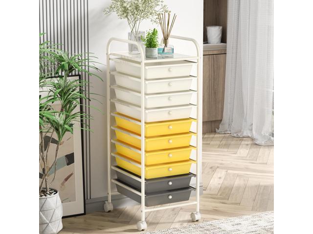 SlickBlue 10 Drawer Rolling Storage Cart Organizer with 4 Universal Casters