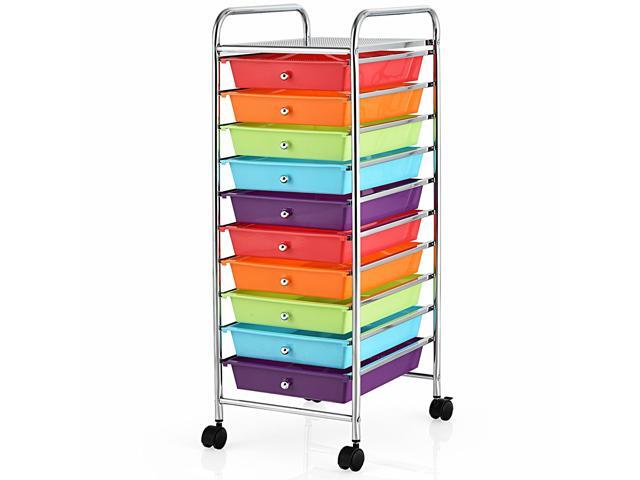 SlickBlue 10 Drawer Rolling Storage Cart Organizer with 4 Universal Casters