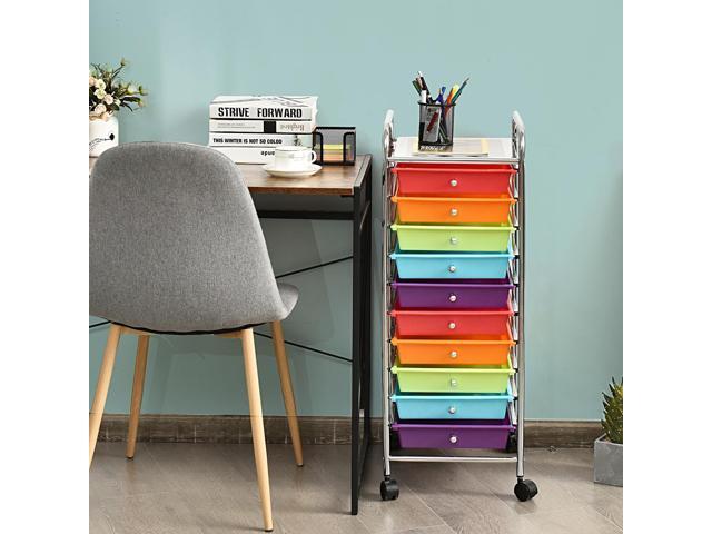 SlickBlue 10 Drawer Rolling Storage Cart Organizer with 4 Universal Casters