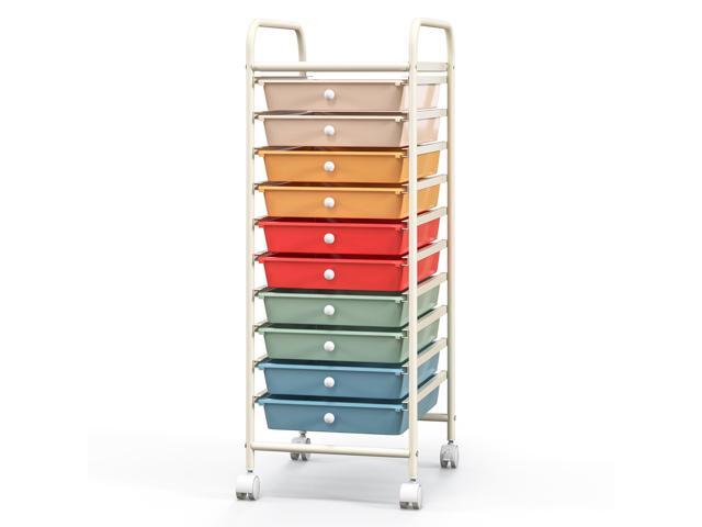 SlickBlue 10 Drawer Rolling Storage Cart Organizer with 4 Universal Casters