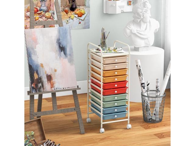 SlickBlue 10 Drawer Rolling Storage Cart Organizer with 4 Universal Casters