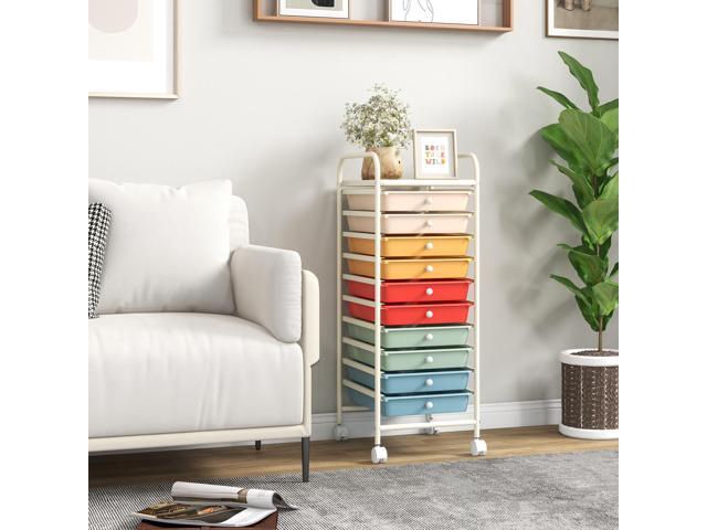 SlickBlue 10 Drawer Rolling Storage Cart Organizer with 4 Universal Casters