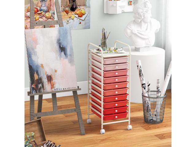 SlickBlue 10 Drawer Rolling Storage Cart Organizer with 4 Universal Casters