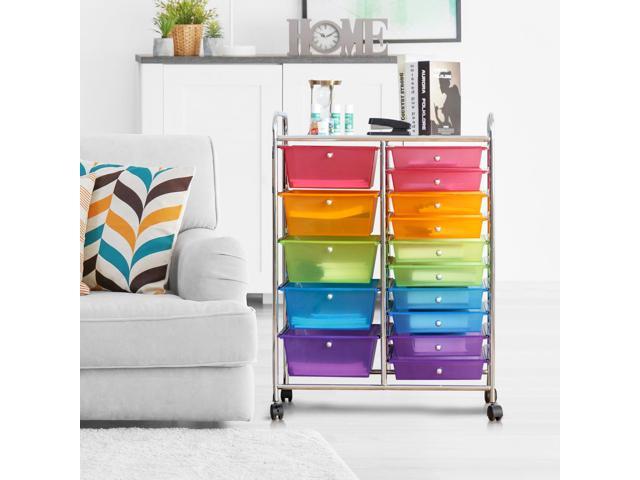 SlickBlue 15-Drawer Utility Rolling Organizer Cart Multi-Use Storage