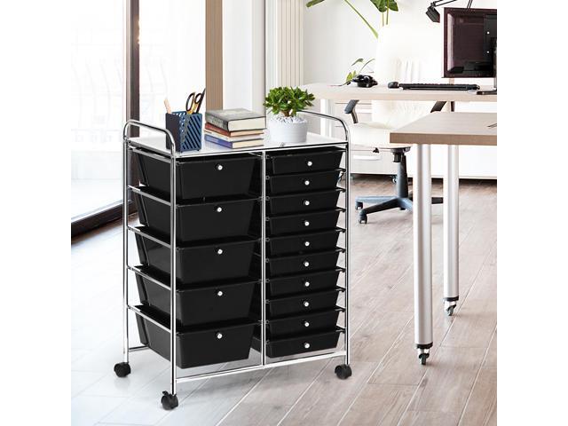 SlickBlue 15-Drawer Utility Rolling Organizer Cart Multi-Use Storage