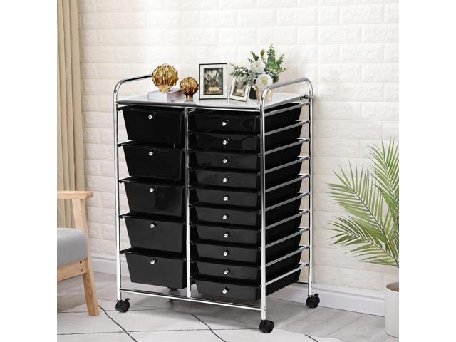 SlickBlue 15-Drawer Utility Rolling Organizer Cart Multi-Use Storage