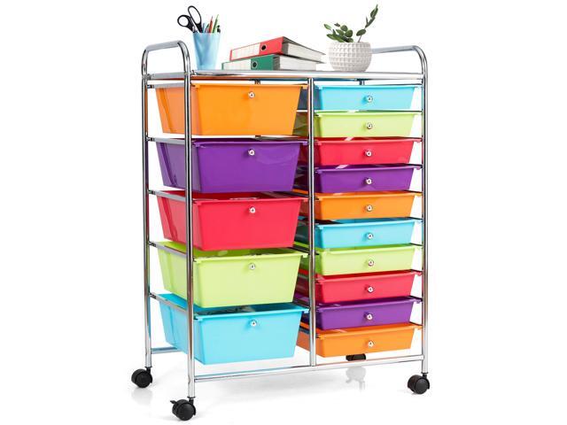 SlickBlue 15-Drawer Utility Rolling Organizer Cart Multi-Use Storage