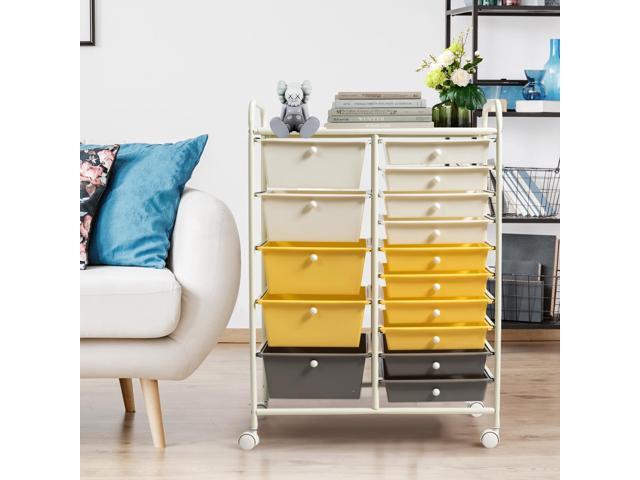 SlickBlue 15-Drawer Utility Rolling Organizer Cart Multi-Use Storage