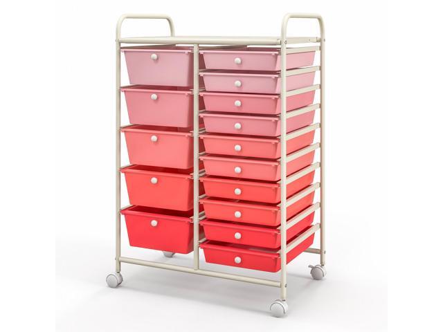SlickBlue 15-Drawer Utility Rolling Organizer Cart Multi-Use Storage