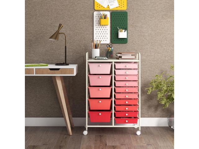 SlickBlue 15-Drawer Utility Rolling Organizer Cart Multi-Use Storage