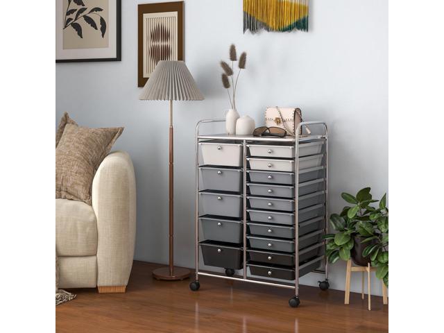 SlickBlue 15-Drawer Utility Rolling Organizer Cart Multi-Use Storage