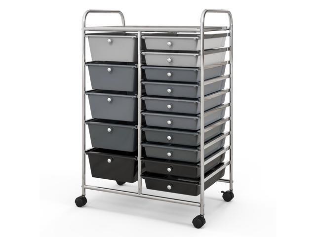 SlickBlue 15-Drawer Utility Rolling Organizer Cart Multi-Use Storage