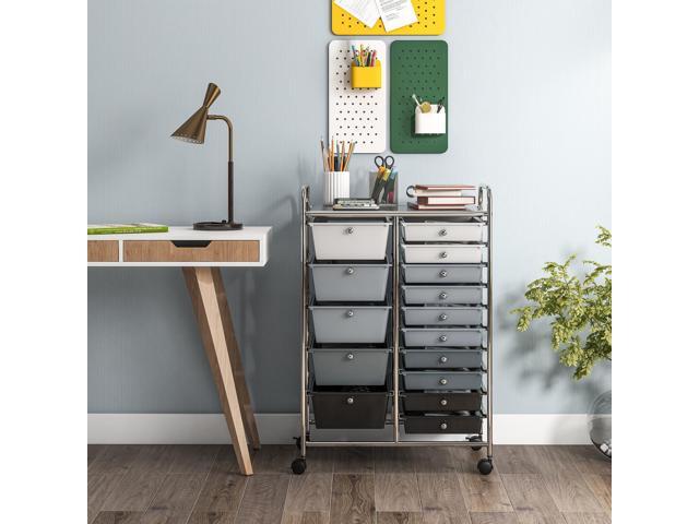 SlickBlue 15-Drawer Utility Rolling Organizer Cart Multi-Use Storage