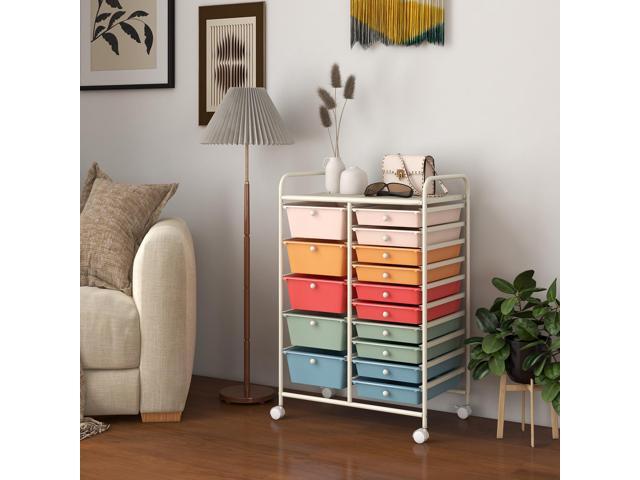 SlickBlue 15-Drawer Utility Rolling Organizer Cart Multi-Use Storage